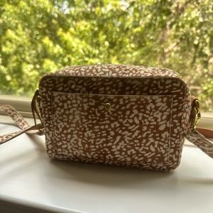 Madewell calf hair animal print bag